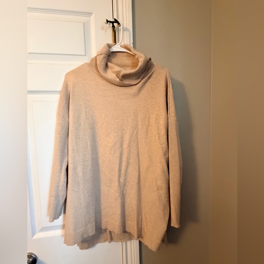 Elegant Beige Turtleneck Sweater